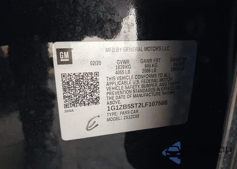 2020 Chevrolet Malibu Fwd Ls from USA, damaged, VIN 1G1ZB5ST2LF107566